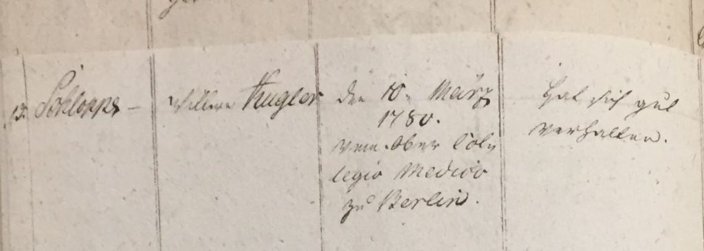 A historical record page listing names and dates related to midwives, featuring handwritten notes in German